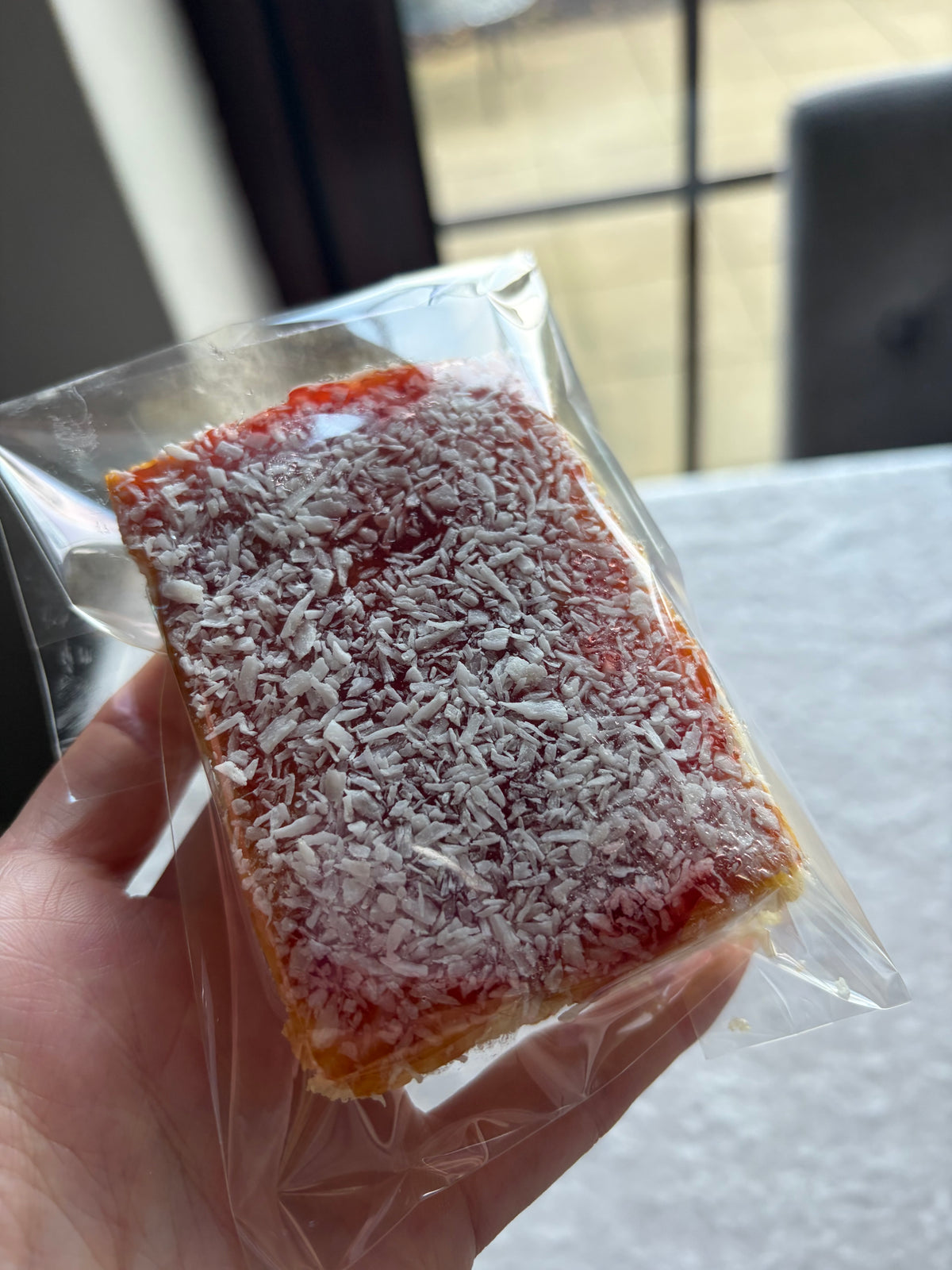 Gluten Free Dairy Free Jam and Coconut Sponge Slice