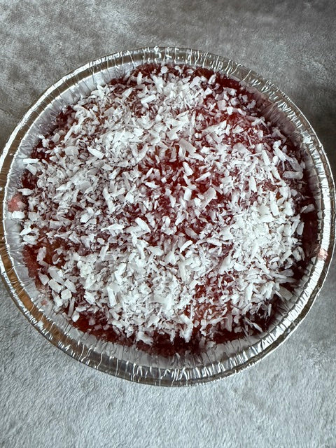 Gluten Free Dairy Free Jam and Coconut Giant Cupcake