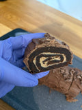 Gluten Free Yule Log Brownie Slice