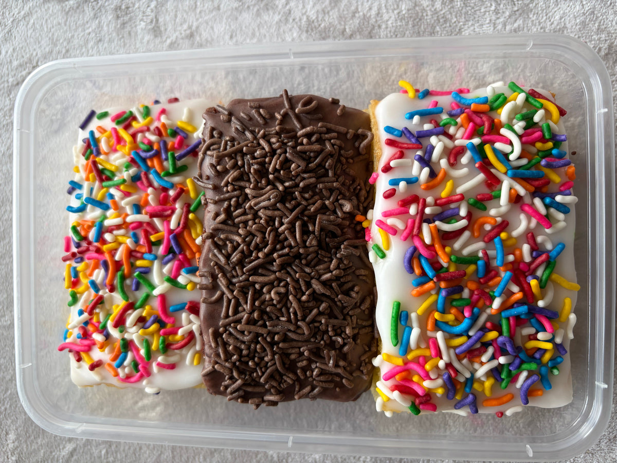 Gluten Free Dairy Free Confetti School Cake and Chocolate Cake Trio
