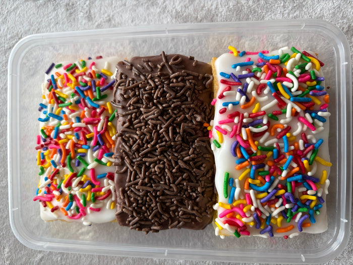 Gluten Free Dairy Free Confetti School Cake and Chocolate Cake Trio
